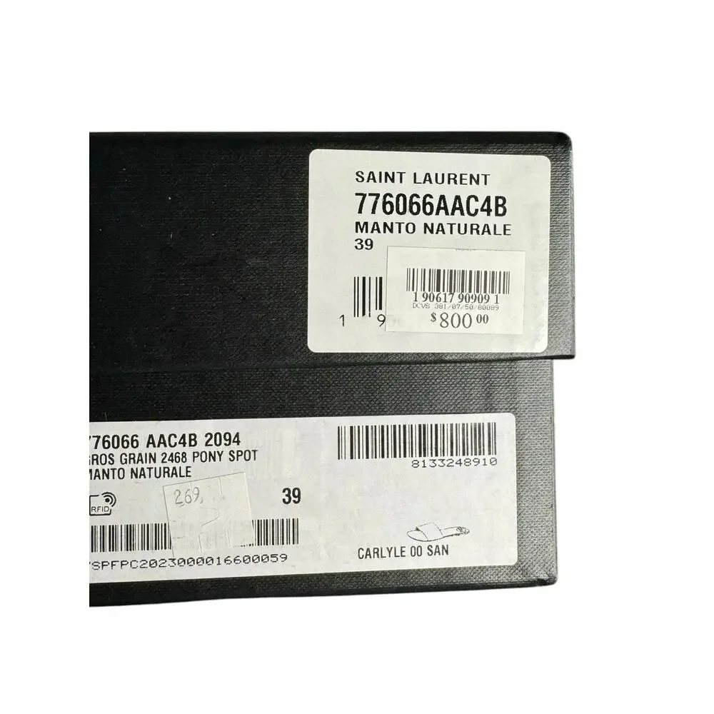 Saint Laurent NIB Carlyle Flat Slide in Leopard Size 39 - Picture 13 of 13